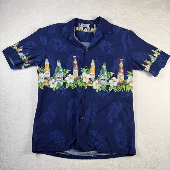 Pacific Legend‎ Tropical Beer Hawaiian Shirt Mens XL Novelty Vacation - Picture 1 of 7